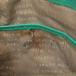 مملوكة مسبقًا حقيبة ساتشل كيت سبيد جروف كورت ميز قماش مخطط أخضر/بيج وجلد