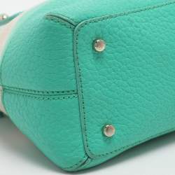 مملوكة مسبقًا حقيبة ساتشل كيت سبيد جروف كورت ميز قماش مخطط أخضر/بيج وجلد