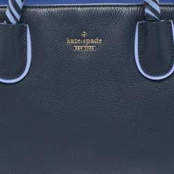 مملوكة مسبقًا Kate Spade Woods Drive Bodie Navy Blue/Lilac Leather Tote