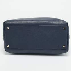 مملوكة مسبقًا Kate Spade Woods Drive Bodie Navy Blue/Lilac Leather Tote