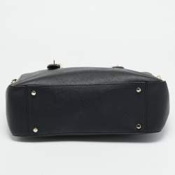 Pre Owned حقيبة يد كيت سبيد كوف ستريت جلد سفينو أسود مع تفاصيل أبزيم