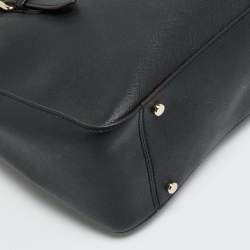 Pre Owned حقيبة يد كيت سبيد كوف ستريت جلد سفينو أسود مع تفاصيل أبزيم