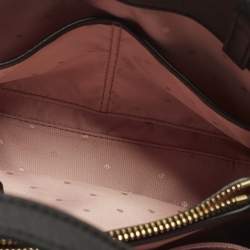 Pre Owned Kate Spade Emerson Place Sam Cream/Black Python Embossed Leather Tote