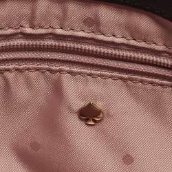 Pre Owned Kate Spade Emerson Place Sam Cream/Black Python Embossed Leather Tote