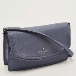 Pre Owned Kate Spade Orchard Street Austyn Purple Leather Crossbody Bag