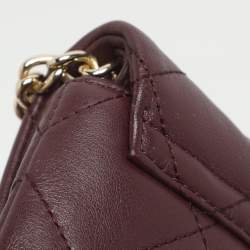 Pre Owned Kate Spade Burgundy Leather Mini Crossbody Bag