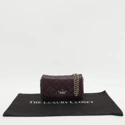 Pre Owned Kate Spade Burgundy Leather Mini Crossbody Bag