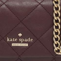 Pre Owned Kate Spade Burgundy Leather Mini Crossbody Bag