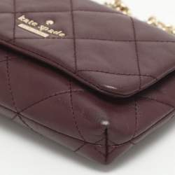 Pre Owned Kate Spade Burgundy Leather Mini Crossbody Bag
