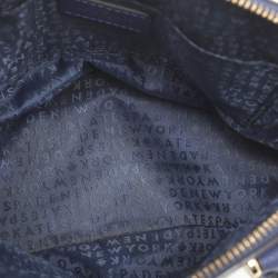 Pre Owned Kate Spade Blue Laser Cut Leather Satchel