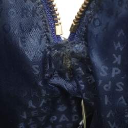 Pre Owned Kate Spade Blue Laser Cut Leather Satchel