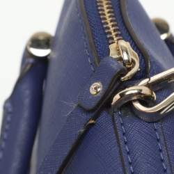 Pre Owned Kate Spade Blue Laser Cut Leather Satchel