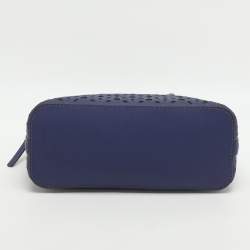 Pre Owned Kate Spade Blue Laser Cut Leather Satchel