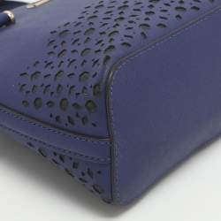 Pre Owned Kate Spade Blue Laser Cut Leather Satchel