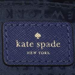 Pre Owned Kate Spade Blue Laser Cut Leather Satchel