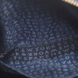 Pre Owned Kate Spade Blue Laser Cut Leather Satchel