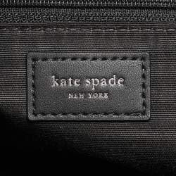 Pre Owned حقيبة يد كيت سبيد توليب ديكو جلد سويدي أسود ك بير الحجم