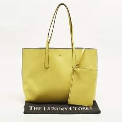 Pre Owned Kate Spade Molly Large Yellow Leather Tote