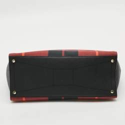 Pre Owned Kate Spade Cameron Street Candace Plaid Red/Black Canvas and Leather Tote