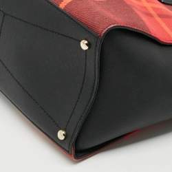 Pre Owned Kate Spade Cameron Street Candace Plaid Red/Black Canvas and Leather Tote