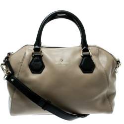 Kate Spade Beige/Black Leather Catherine Street Top Handle Bag