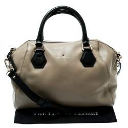 Kate Spade Beige/Black Leather Catherine Street Top Handle Bag