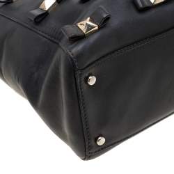 Pre Owned Kate Spade Black Leather Bow Terrace Janis Tote