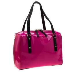 Pre Owned Kate Spade Pink Patent Leather Bowler Bag