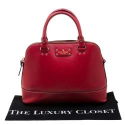 Pre Owned Kate Spade Red Leather Wellesley Rachelle Satchel