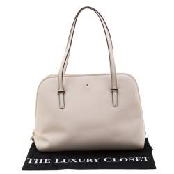 Pre Owned Kate Spade Light Beige Leather Maise Dome Satchel