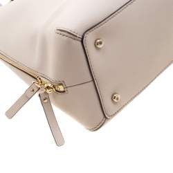 Pre Owned Kate Spade Light Beige Leather Maise Dome Satchel