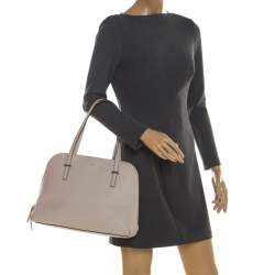 Pre Owned Kate Spade Light Beige Leather Maise Dome Satchel