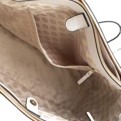 Pre Owned Kate Spade Beige/White Laether Cedar Street Jensen Tote