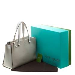 Pre Owned Kate Spade Beige/White Laether Cedar Street Jensen Tote