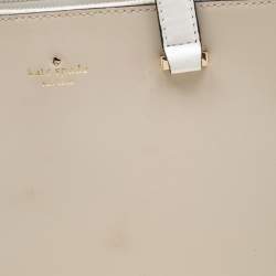 Pre Owned Kate Spade Beige/White Laether Cedar Street Jensen Tote