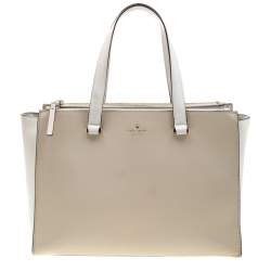 Kate Spade Beige/White Laether Cedar Street Jensen Tote Kate Spade | TLC