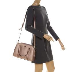 Pre Owned Kate Spade Peach Metallic Leather Satchel