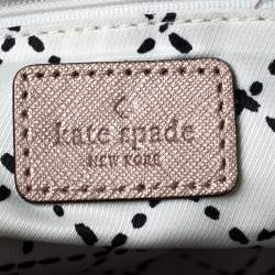Pre Owned Kate Spade Peach Metallic Leather Satchel