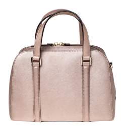 Pre Owned Kate Spade Peach Metallic Leather Satchel