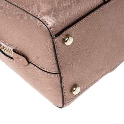 Pre Owned Kate Spade Peach Metallic Leather Satchel