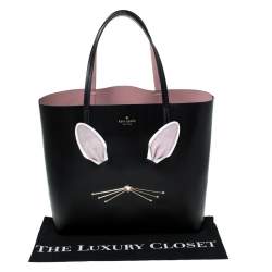Pre Owned Kate Spade Black Leather Rabbit Little Len Tote