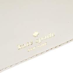 Pre Owned Kate Spade Cream Leather Flap Wallet