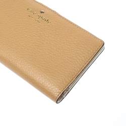 Pre Owned Kate Spade Cream Leather Flap Wallet