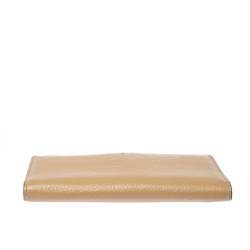 Pre Owned Kate Spade Cream Leather Flap Wallet