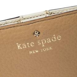 Pre Owned Kate Spade Cream Leather Flap Wallet