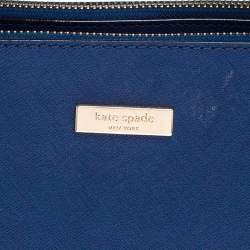 Pre Owned Kate Spade Navy Blue Leather Mulberry Street Leighann Tote