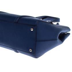 Pre Owned Kate Spade Navy Blue Leather Mulberry Street Leighann Tote