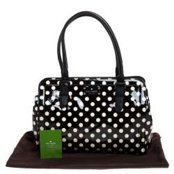 Kate Spade Black/White Patent Leather Polka Dot Satchel