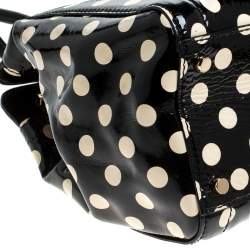 Kate Spade Black/White Patent Leather Polka Dot Satchel