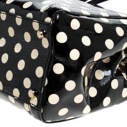 Kate Spade Black/White Patent Leather Polka Dot Satchel